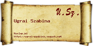 Ugrai Szabina névjegykártya